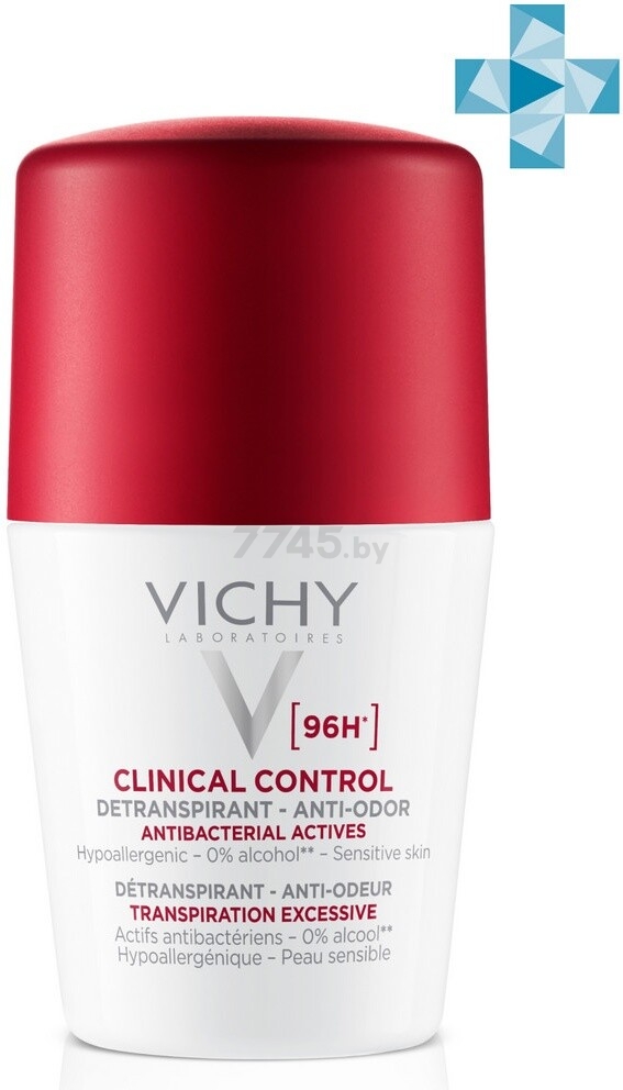 Дезодорант-антиперспирант шариковый VICHY Deodorants Clinical Control 50 мл (3337875804431)