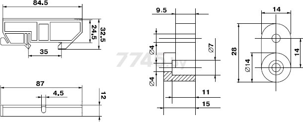 Изолятор для установки нулевой шины на DIN-рейку DEKRAFT синий (32251DEK) - Фото 3