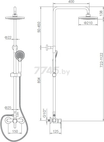 Душевая стойка LEDEME L2403 - Фото 2