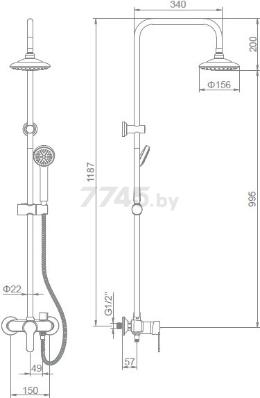 Душевая стойка LEDEME L2409 - Фото 3