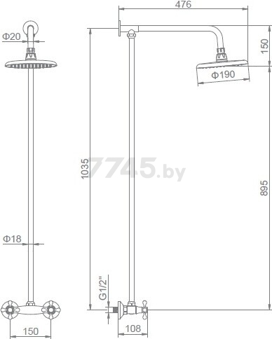 Душевая стойка LEDEME L2408 - Фото 4