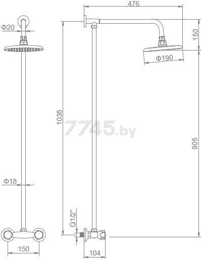 Душевая стойка LEDEME L2394 - Фото 4