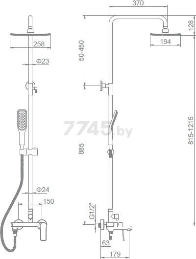 Душевая стойка LEDEME L2414B - Фото 2