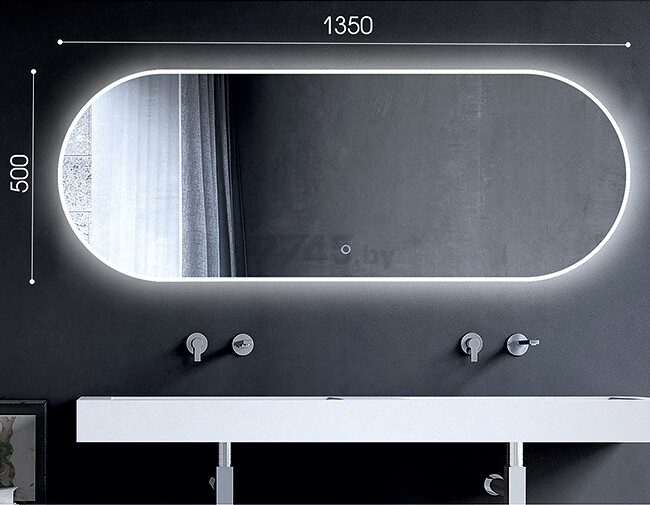 Зеркало для ванной с подсветкой АЛМАЗ-ЛЮКС 500х1350 (Riga 50135s-4) - Фото 4