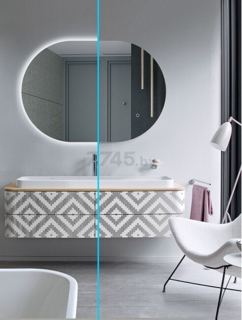 Зеркало для ванной с подсветкой АЛМАЗ-ЛЮКС 800х500 (Seoul 8050s-4) - Фото 4