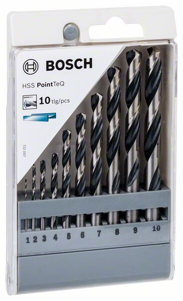 Набор сверл по металлу 10 штук BOSCH HSS PointTeQ (2608577348) - Фото 3