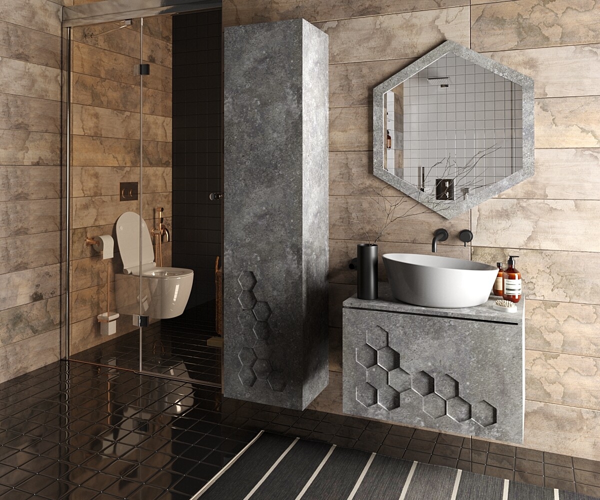 Зеркало для ванной GARDA Garda-5 700 (GARDA 5_700_PVC, бетон) - Фото 3
