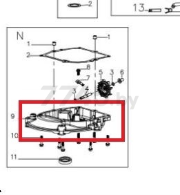 Крышка картера для газонокосилки GUNTER LMB-420, 480SV (Y7310000000)