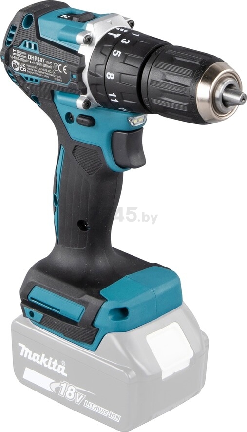 Дрель-шуруповерт аккумуляторная ударная MAKITA DHP 487 Z (DHP487Z) - Фото 8