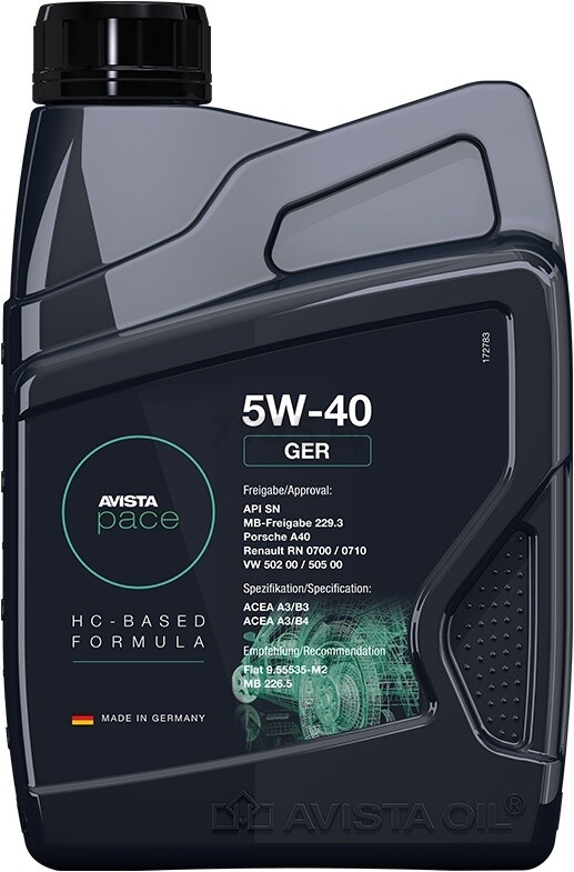 Моторное масло 5W40 синтетическое AVISTA PACE GER 1 л (150815)