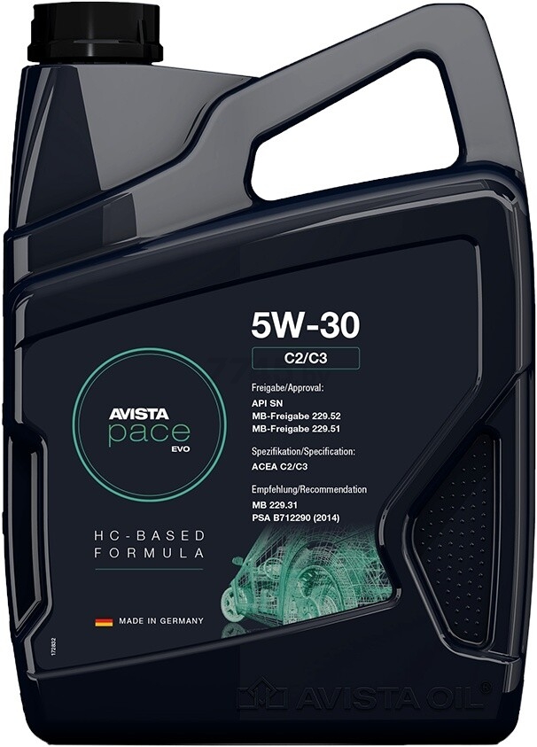 Моторное масло 5W30 синтетическое AVISTA PACE EVO C2/C3 5 л (166915)