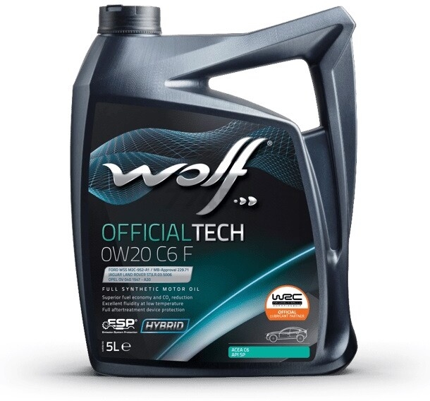 Моторное масло 0W20 синтетическое WOLF OfficialTech C6 F 5 л (65645/5)