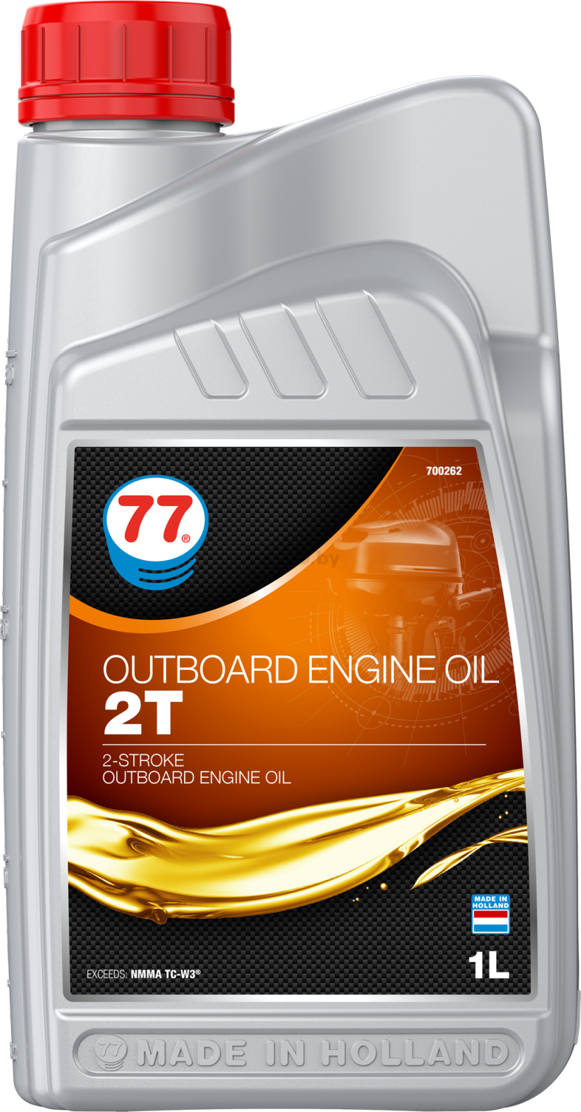 Масло двухтактное полусинтетическое 77 LUBRICANTS Outboard Engine Oil 2T 1 л (707845)