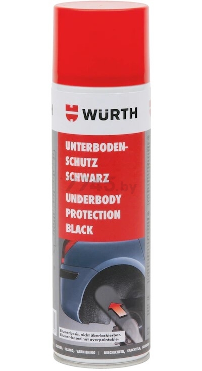 Покрытие антикоррозийное WURTH Unterbodenschutz Schwarz 500 мл черное (0892073)