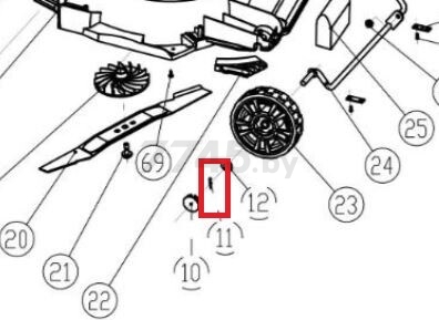 Шплинт колеса для газонокосилки WORTEX CLM3836 (SC8A110-J-11)