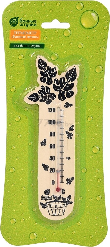 Термометр для бани БАННЫЕ ШТУЧКИ Банный веник 17,5х4х1 см (18050) - Фото 3