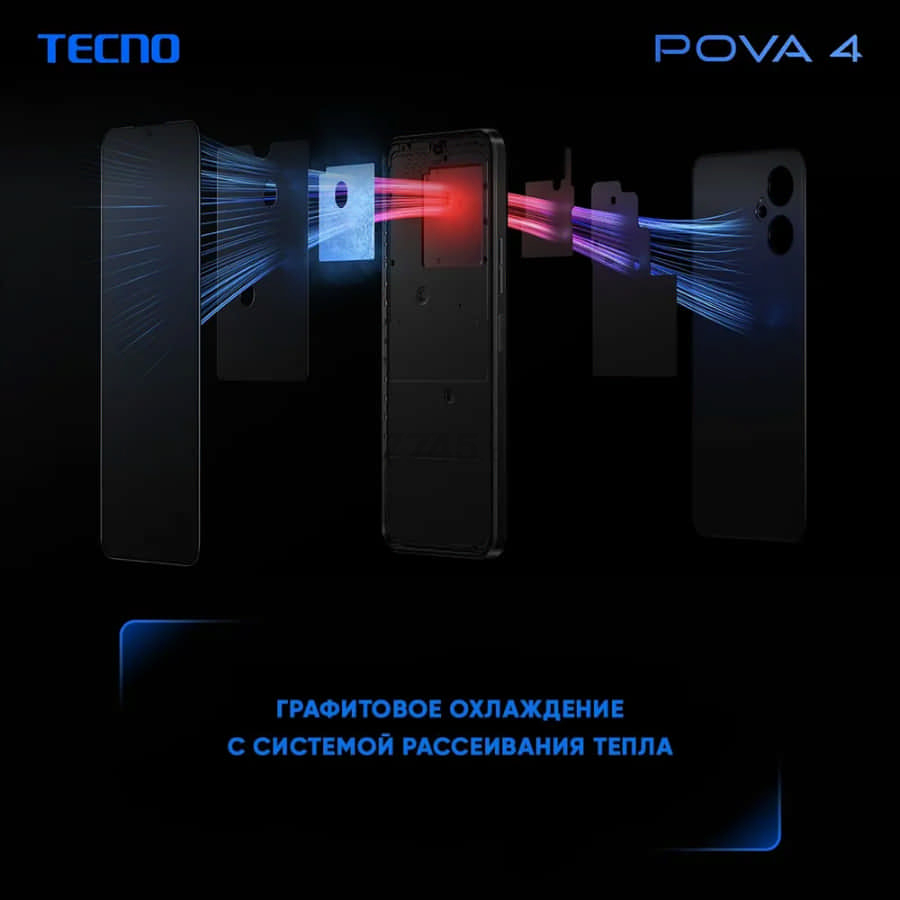 Смартфон TECNO Pova 4 8GB/128GB Cryolite Blue - Фото 17