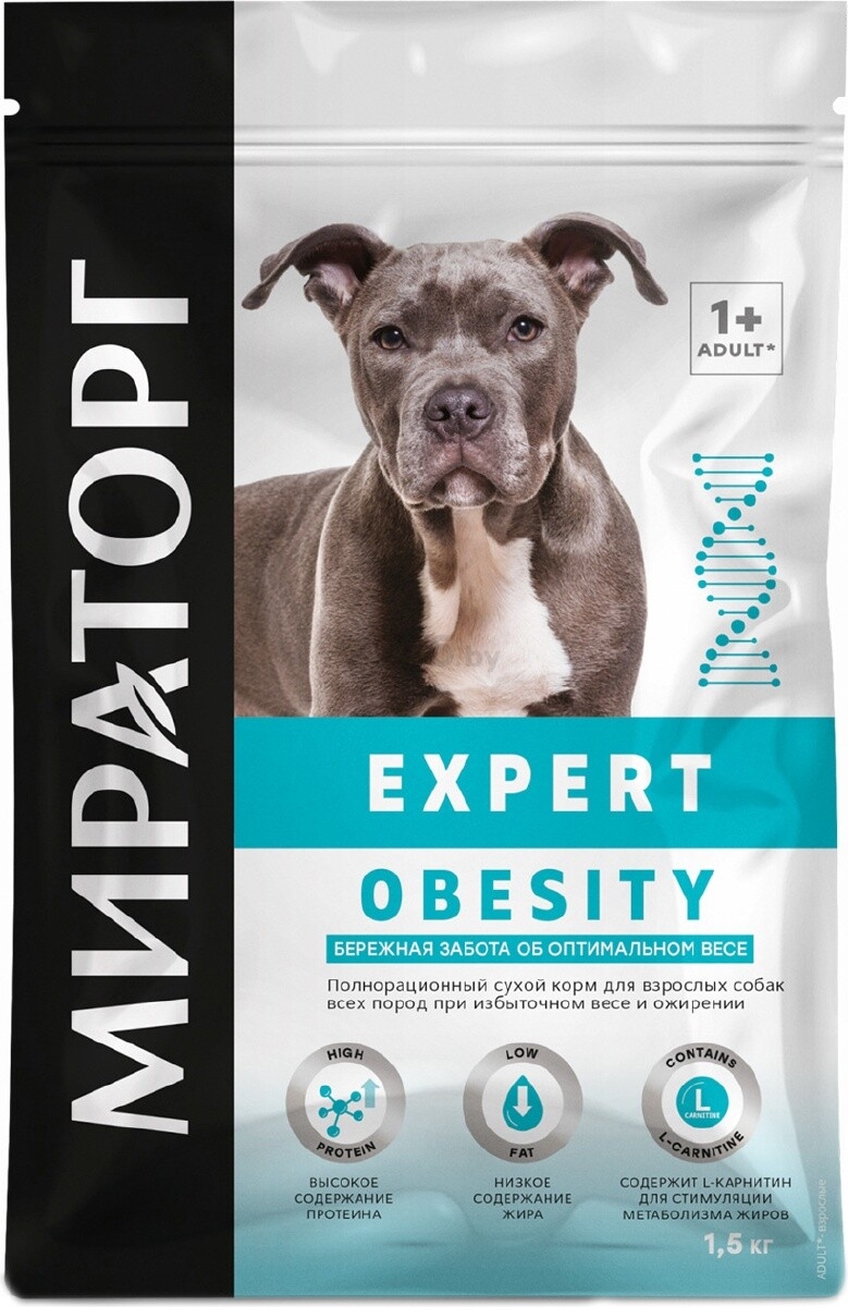 Сухой корм для собак МИРАТОРГ Expert Obesity 1,5 кг (4670081573029)