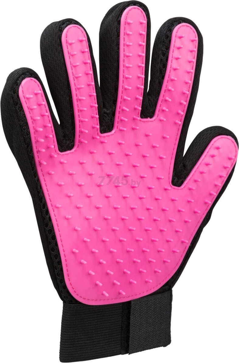 Перчатка массажная для животных TRIXIE 24х16 см розовый/черный (23132) - Фото 3