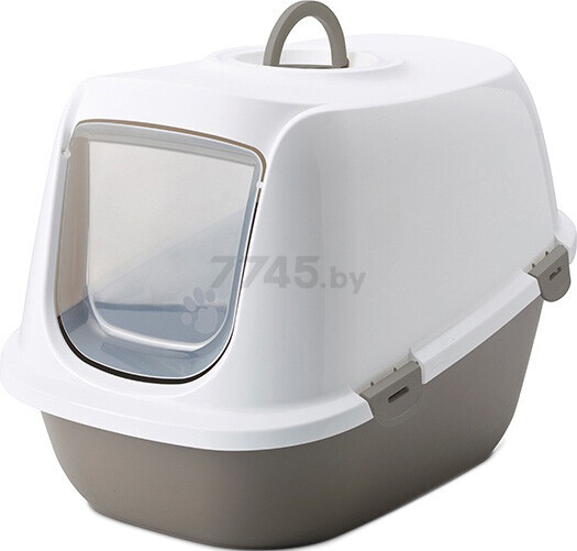 Туалет-домик для кошек 64x46x45 см SAVIC Leo белый/тепло-серый (205200WW)