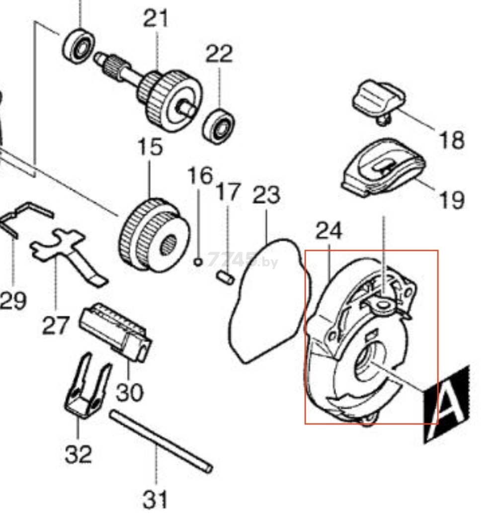 Крышка корпуса редуктора для дрели MAKITA HP2050,2070 (153620-0) 