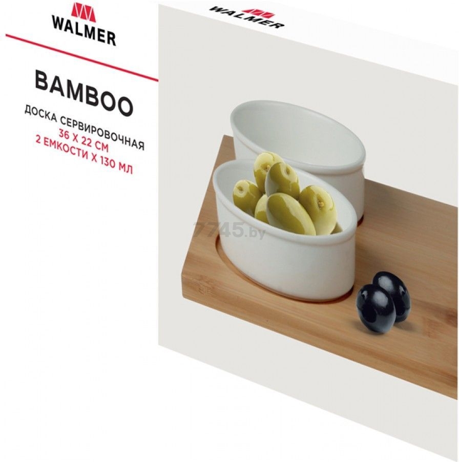 Блюдо бамбуковое прямоугольное WALMER Bamboo 36х22 см (W37000892) - Фото 3