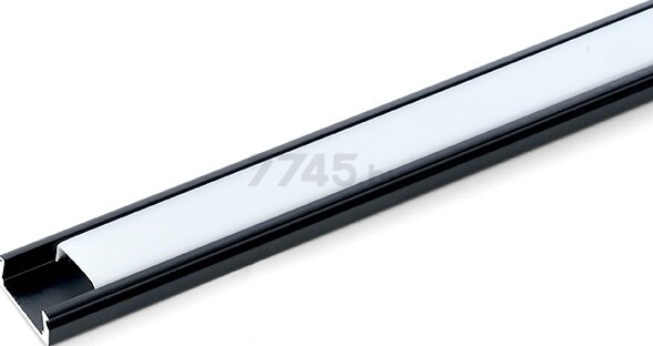Профиль накладной для светодиодной ленты FERON CAB262 с матовым экраном 2 м черный (10371)