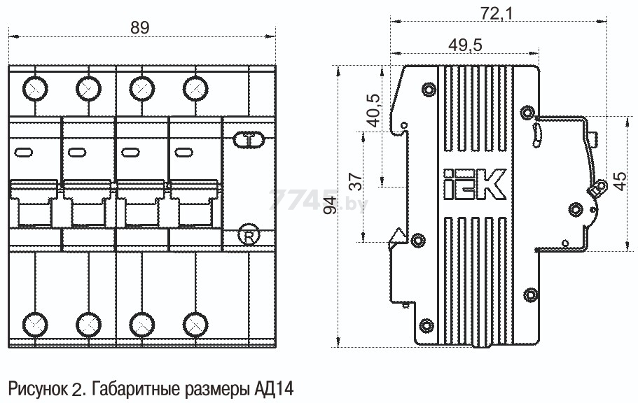 Дифавтомат IEK АД14 4Р 16А 30мА (MAD10-4-016-C-030) - Фото 12