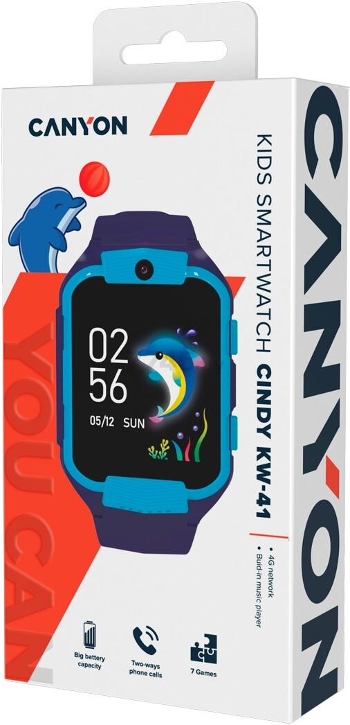 Умные часы детские CANYON Cindy KW-41 синий (CNE-KW41BL) - Фото 8