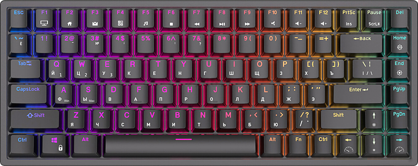 Клавиатура игровая механическая ROYAL KLUDGE RK84 Black (RK84Black(Redswitch))