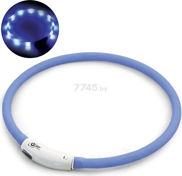 Ошейник для собак светодиодный TRIOL Night City Шнурок USB S 10 мм 50 см синий (11271023)