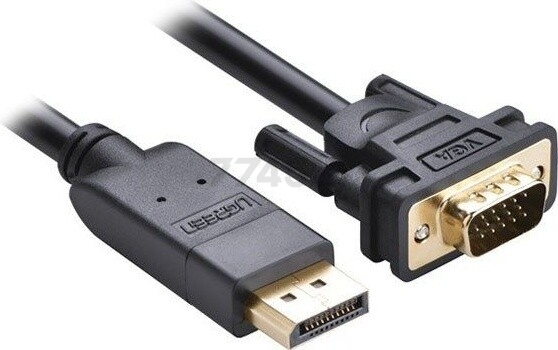 Кабель UGREEN DP105 DisplayPort (M) to VGA (M) Black 1,5 м (10247) - Фото 2