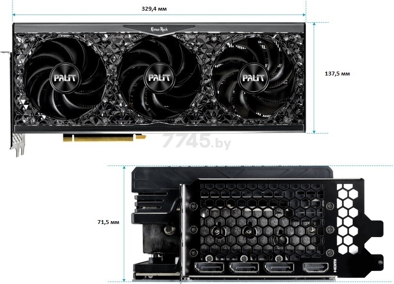 Видеокарта Palit GeForce RTX 4090 GameRock 24G (NED4090019SB-1020G) - Фото 9