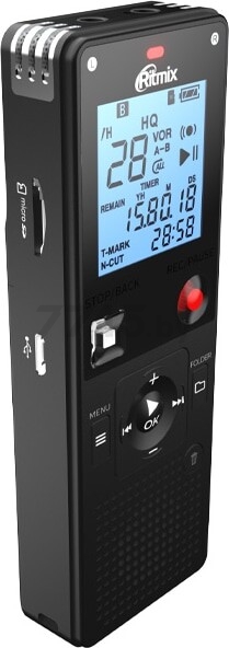 Диктофон RITMIX RR-820 16GB черный - Фото 3