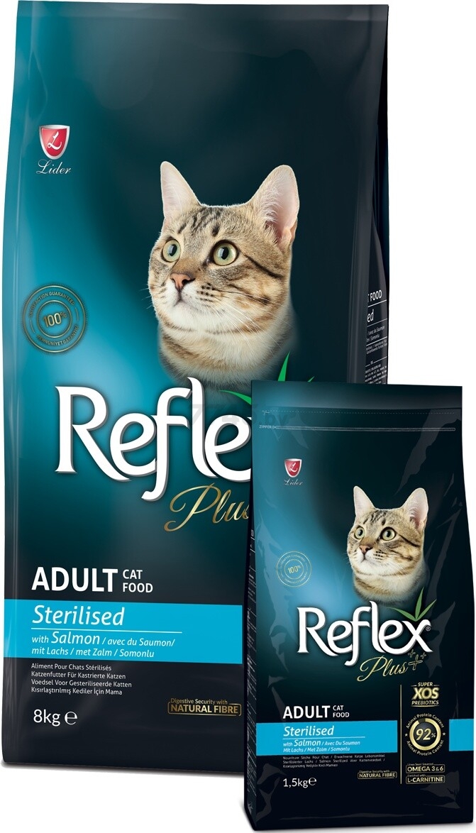 Сухой корм для стерилизованных кошек REFLEX PLUS Sterilised лосось 1,5 кг (8698995027199) - Фото 2