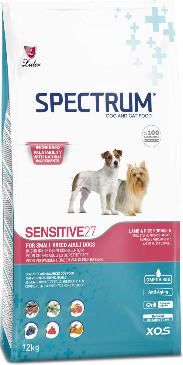 Сухой корм для собак SPECTRUM Sensitive 27 Mini ягненок с рисом 12 кг (8698995010757)