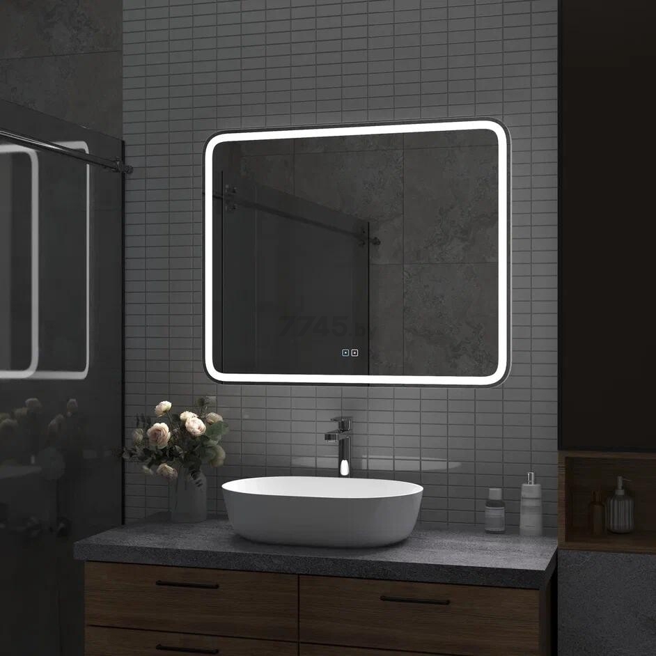 Зеркало для ванной с подсветкой КОНТИНЕНТ Russo LED 1000х700 с подогревом (ЗЛП2499) - Фото 7