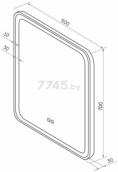 Зеркало для ванной с подсветкой КОНТИНЕНТ Russo LED 600х700 с подогревом (ЗЛП2496) - Фото 4