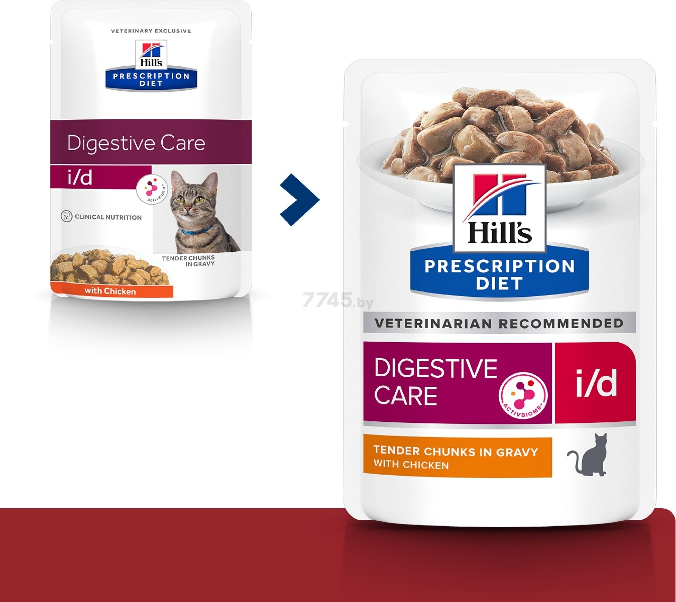 Влажный корм для кошек HILL'S Prescription Diet i/d Digestive Care курица пауч 85 г (52742040233) - Фото 5