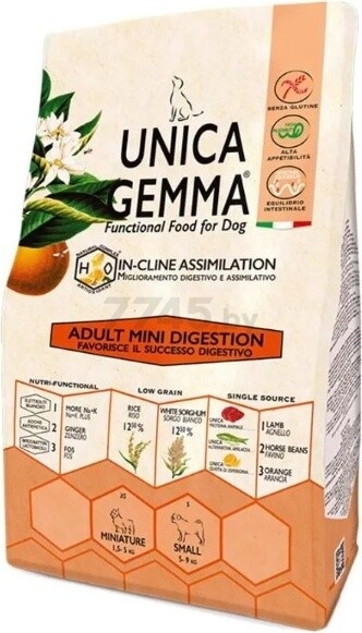 Сухой корм для собак UNICA Gemma Adult Mini Digestion 0,8 кг (8001541005525)