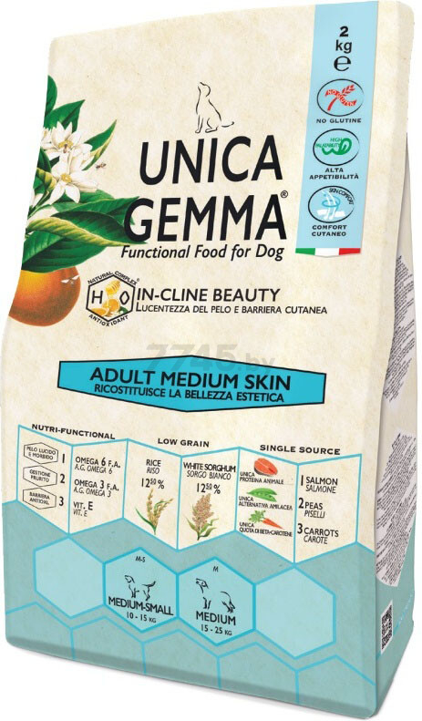 Сухой корм для собак UNICA Gemma Adult Medium Skin 2 кг (8001541005570)