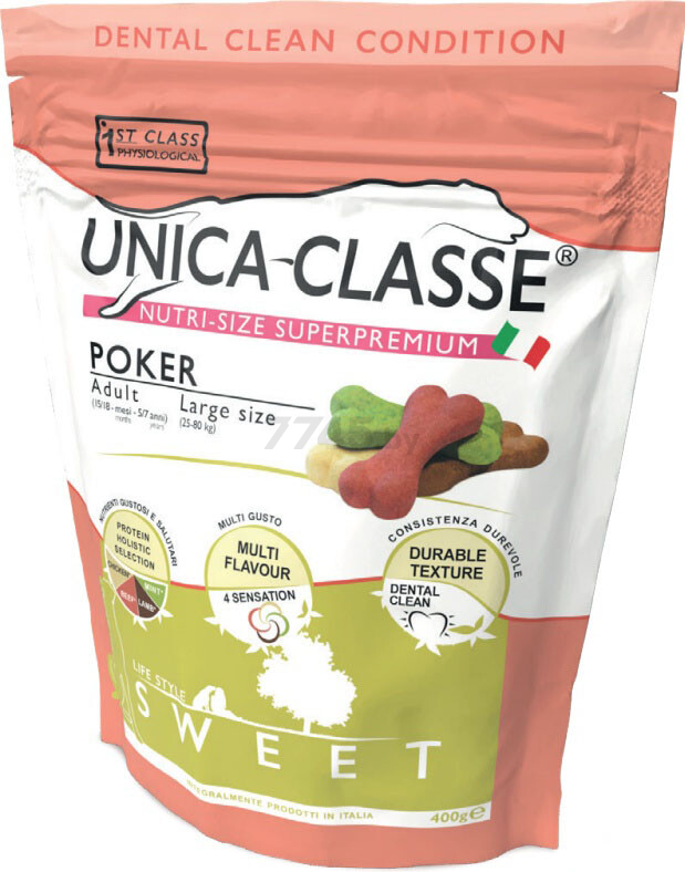 Лакомство для собак UNICA Classe Large Poker Sweet 400 г (8001541007499)