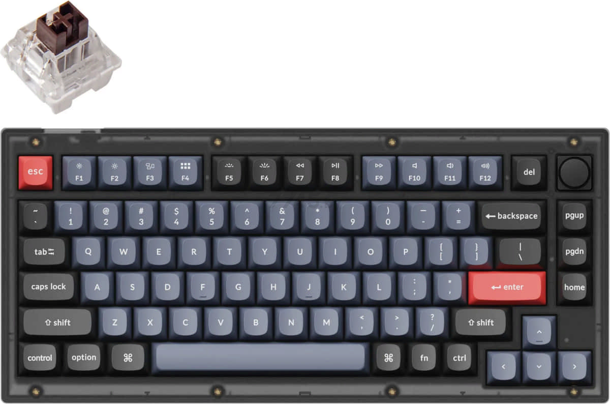 Клавиатура игровая механическая KEYCHRON V1 Knob RGB Brown Switch (V1-C3-RU)