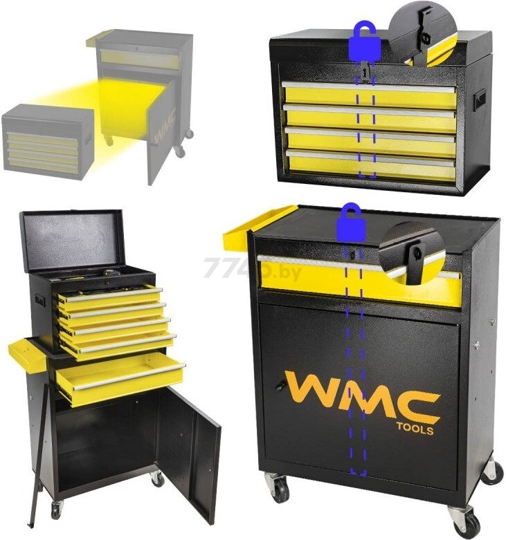 Тележка инструментальная WMC TOOLS с инструментом 257 предметов (WMC-WMC257) - Фото 3