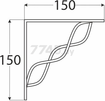 Полкодержатель 150х150 VELANO WPRP 150 белый (523401) - Фото 2