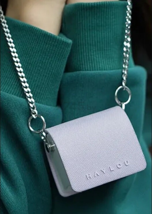 Наушники-гарнитура беспроводные TWS HAYLOU Lady Bag фиолетовый с цепочкой - Фото 2