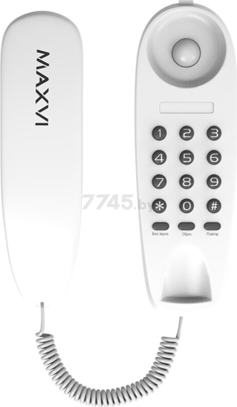 Телефон домашний проводной MAXVI CS-01 White - Фото 2