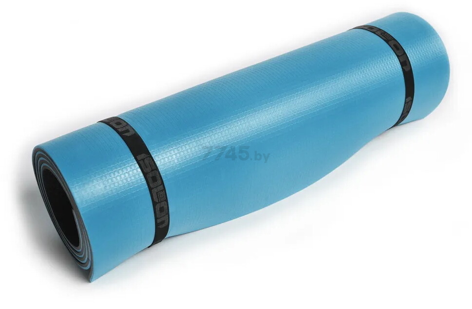 Коврик для фитнеса ISOLON Sport 10 синий/черный 180х60х1 см - Фото 5