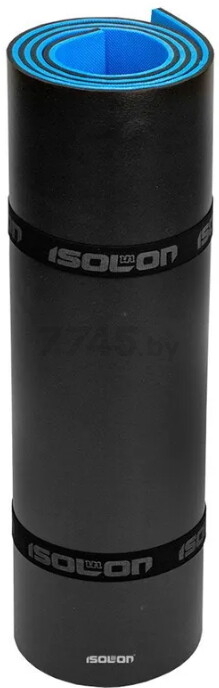 Коврик для фитнеса ISOLON Sport 10 синий/черный 180х60х1 см - Фото 8