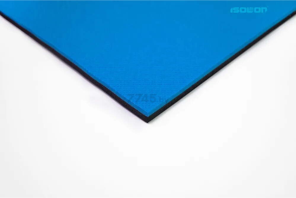 Коврик для фитнеса ISOLON Sport 10 синий/черный 180х60х1 см - Фото 7